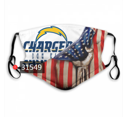 NFL 2020 Los Angeles Chargers #37 Dust mask with filter->nfl dust mask->Sports Accessory